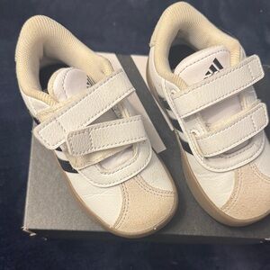Adidas Kids' White and Tan Sneakers